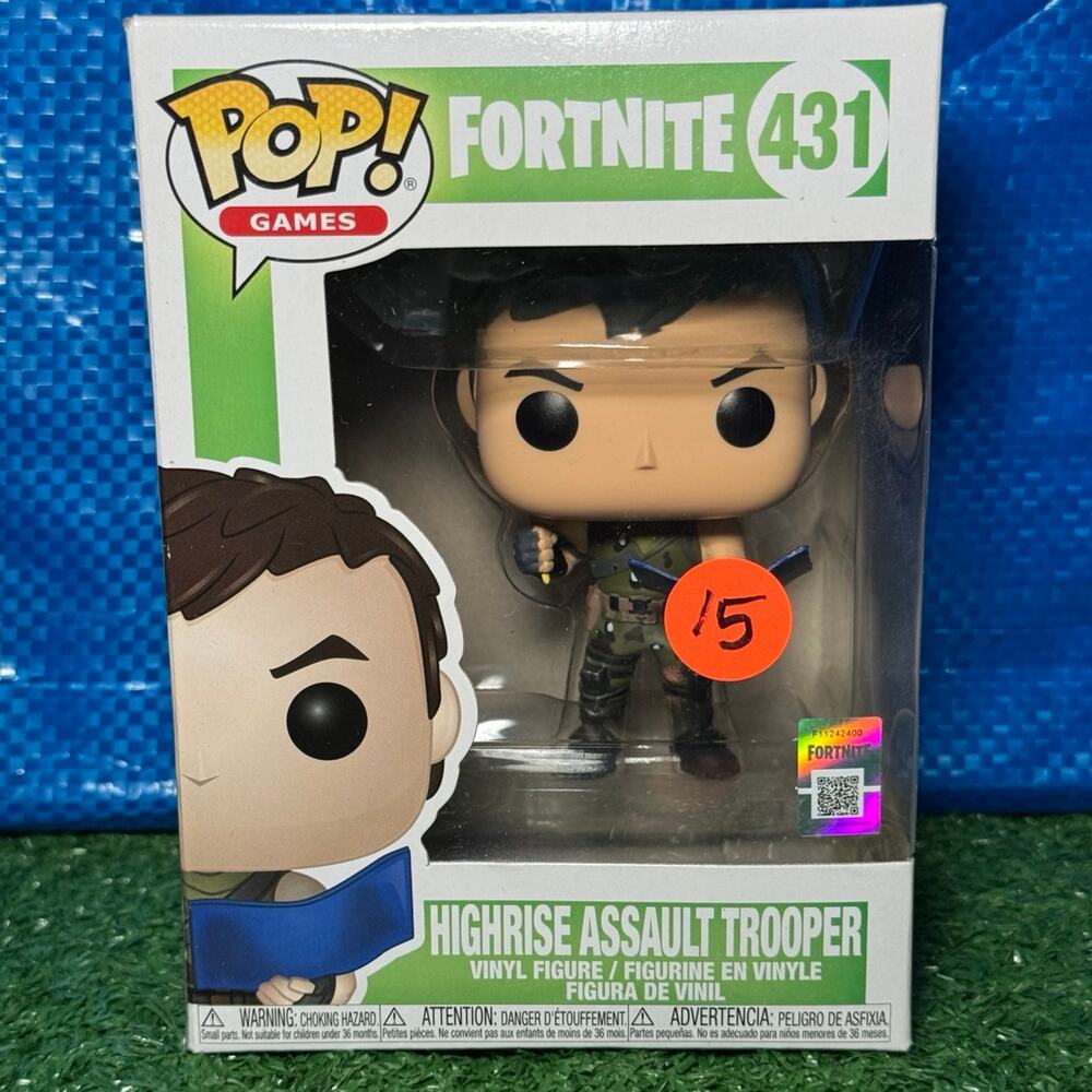Funko Pop! Games Fortnite Highrise Assault Trooper 431 With Rainbow Sticker